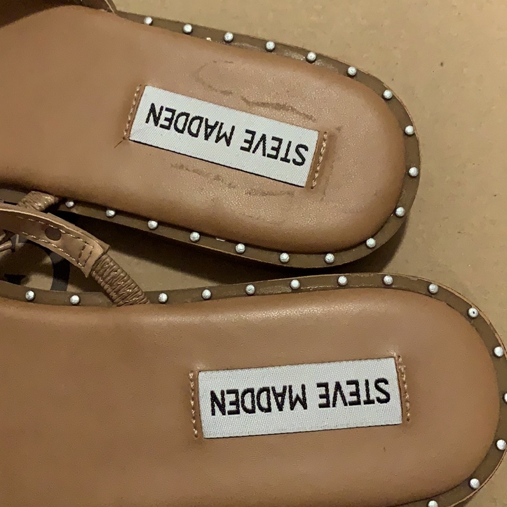 Steve Madden Studded Sandals- Tan - Picture 3 of 4